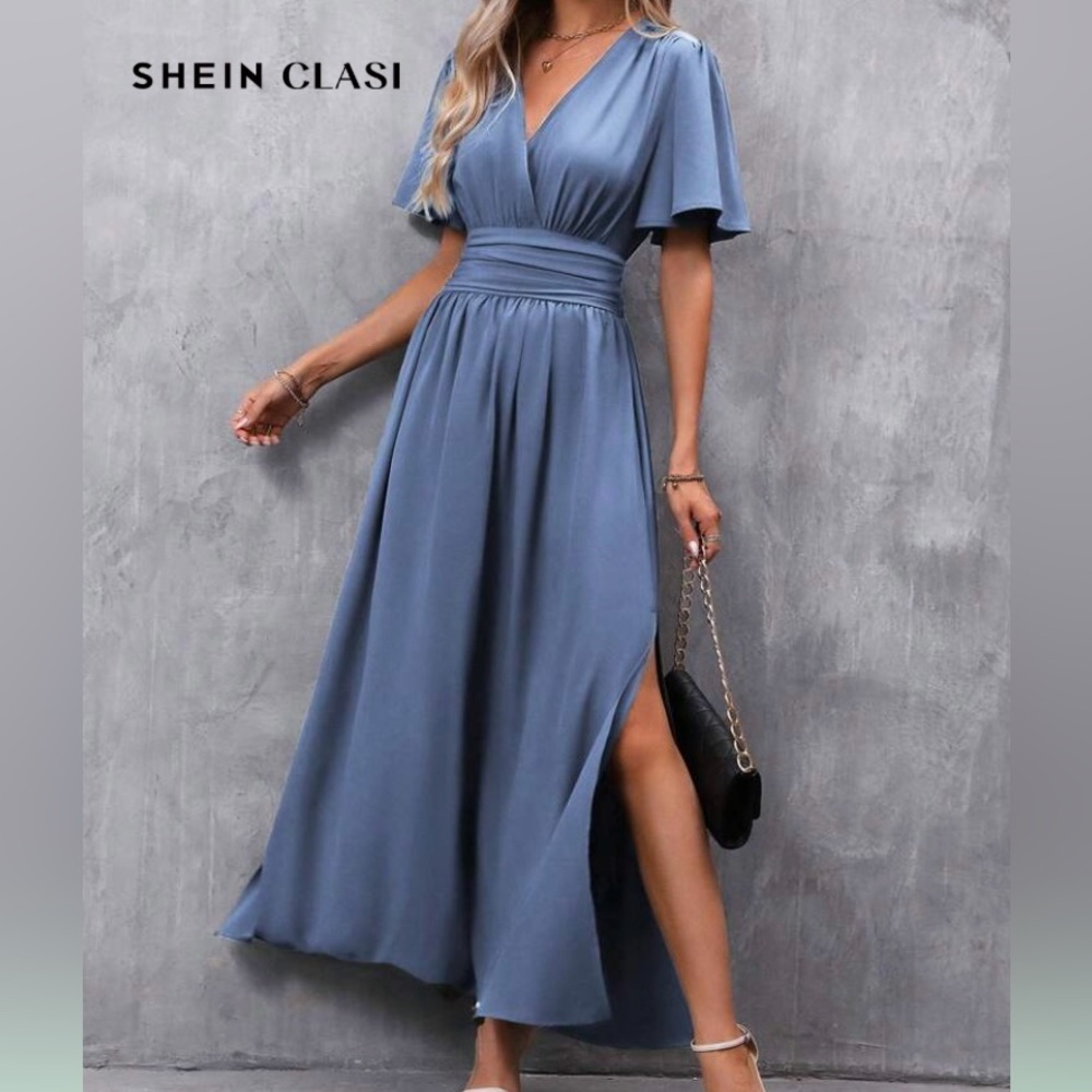 Gray-Blue Maxi Dress